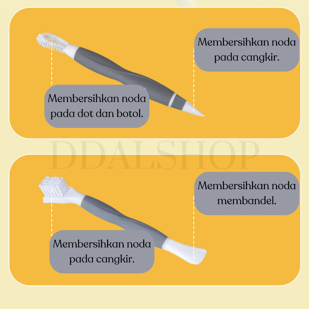 Sikat Pembersih Wastafel Sudut Dapur Wajan Kompor Gelas Botol Susu Brush Multifungsi Bahan Silikon - Foto 8