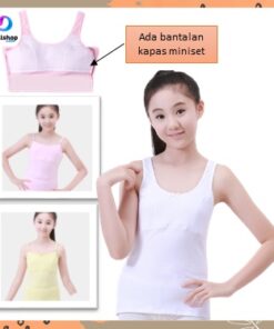 Singlet PREMIUM Tanktop anak remaja / Miniset kaos dalam anak perempuan cup busa tali kecil - Foto 2