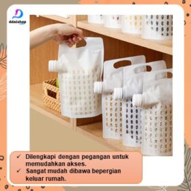 Standing Pouch Tas Plastik Tempat Penyimpanan Beras Kemasan Makanan Transparan Foodgrade Portable - Foto 6