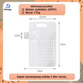 Standing Pouch Tas Plastik Tempat Penyimpanan Beras Kemasan Makanan Transparan Foodgrade Portable - Foto 9