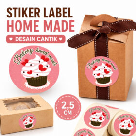 Stiker Label Makanan Home Made Sticker Bulat Kecil Tempel ukuran 2,5cm - Foto 3