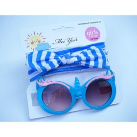 sunglasses anak bandana dan kacamata set anak perempuan 2in1 bando bayi kacamata hitam anak - Foto 5