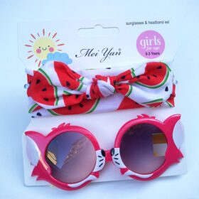 sunglasses anak bandana dan kacamata set anak perempuan 2in1 bando bayi kacamata hitam anak - Foto 6