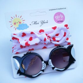 sunglasses anak bandana dan kacamata set anak perempuan 2in1 bando bayi kacamata hitam anak - Foto 7