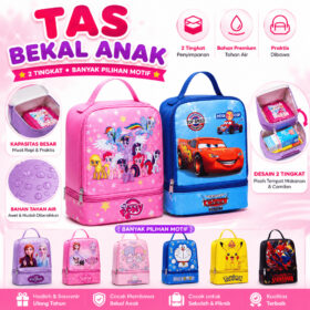 Tas Bekal Makanan Lunch Bag Karakter Hadiah dan Bingkisan Souvenir Ulang Tahun Anak-anak - Foto 1