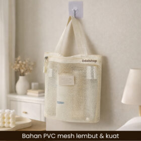 Tas Kosmetik Jaring Mesh Transparan Premium | Makeup Skincare Perlengkapan Mandi Bag Travel PVC Anti Lembap - Foto 9