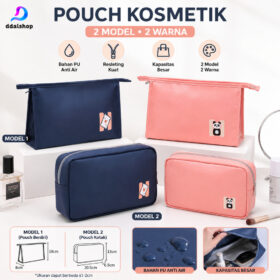 Tas Pouch Kosmetik Travel Bag Dompet Make Up Wanita Import Serbaguna Bahan PU Lembut - Foto 1