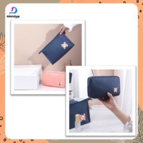 Tas Pouch Kosmetik Travel Bag Dompet Make Up Wanita Import Serbaguna Bahan PU Lembut - Foto 5
