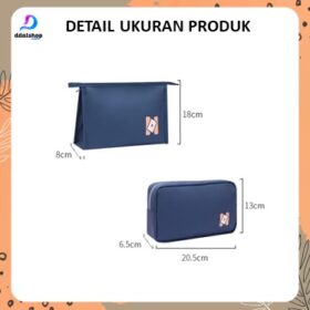 Tas Pouch Kosmetik Travel Bag Dompet Make Up Wanita Import Serbaguna Bahan PU Lembut - Foto 6