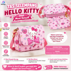 Tas Slempang Anak Perempuan Bag Selempang Resleting Jinjing Karakte Kuromi Cinnamoroll Hello Kitty Melody Bahan PU - Foto 2