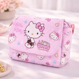 Tas Slempang Anak Perempuan Bag Selempang Resleting Jinjing Karakte Kuromi Cinnamoroll Hello Kitty Melody Bahan PU - Foto 6
