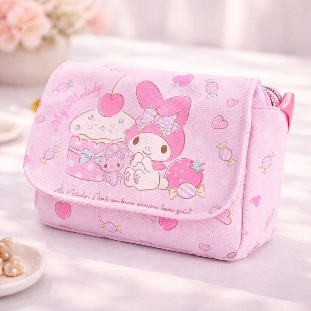 Tas Slempang Anak Perempuan Bag Selempang Resleting Jinjing Karakte Kuromi Cinnamoroll Hello Kitty Melody Bahan PU - Foto 7
