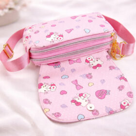 Tas Slempang Anak Perempuan Bag Selempang Resleting Jinjing Karakte Kuromi Cinnamoroll Hello Kitty Melody Bahan PU - Foto 9