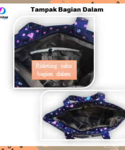 Tas Tangan Wanita Totebag Resleting Tas Belanja Tote Bag Top Handle Bahan Oxford - Foto 2