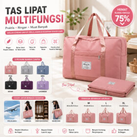 Tas Travel Bahu Jinjing Wanita Bag Jumbo Lipat Anti Air Cocok Untuk Travelling Sport Olahraga - Foto 1