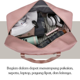 Tas Travel Bahu Jinjing Wanita Bag Jumbo Lipat Anti Air Cocok Untuk Travelling Sport Olahraga - Foto 3