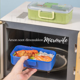 Tempat Kotak Makan Lunch Box Anak Lucu Anti Tumpah Tahan Panas Perlengkapan Sekolah Karakter - Foto 4