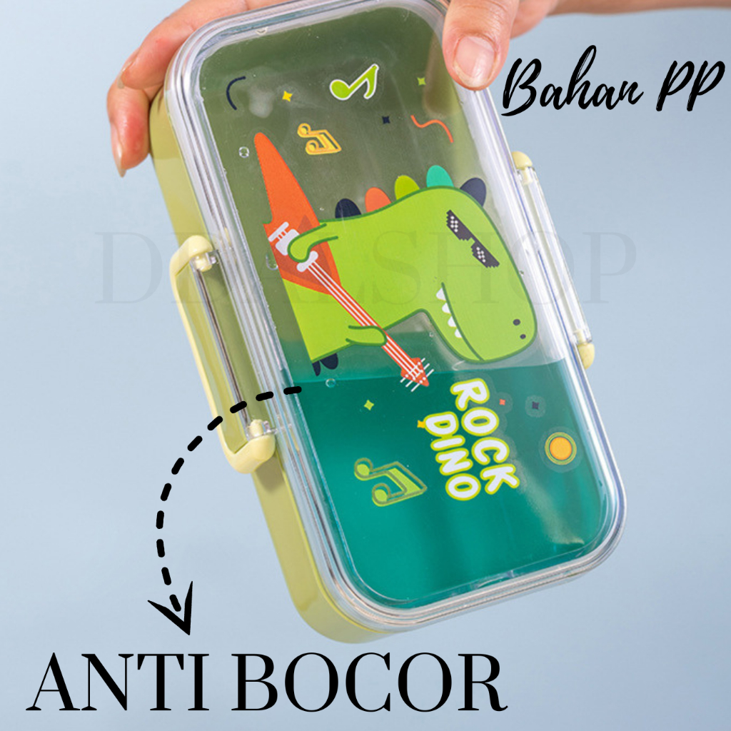 Tempat Kotak Makan Lunch Box Anak Lucu Anti Tumpah Tahan Panas Perlengkapan Sekolah Karakter - Foto 7