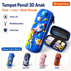 Tempat Kotak Pensil Anak 3D Karakter Cars Astronot Galaxy Aesthetic Bahan EVA Timbul Anti Air - Foto 1
