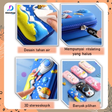 Tempat Kotak Pensil Anak 3D Karakter Cars Astronot Galaxy Aesthetic Bahan EVA Timbul Anti Air - Foto 3