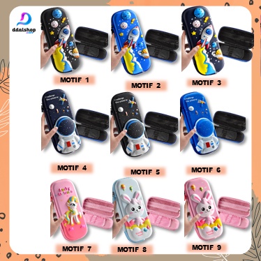 Tempat Kotak Pensil Anak 3D Karakter Cars Astronot Galaxy Aesthetic Bahan EVA Timbul Anti Air - Foto 4