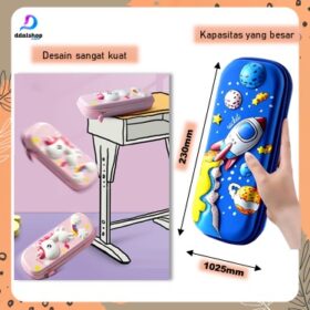 Tempat Kotak Pensil Anak 3D Karakter Cars Astronot Galaxy Aesthetic Bahan EVA Timbul Anti Air - Foto 7