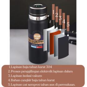 Termos Stainless Steel Tahan Panas Dingin Dengan Pengaturan Suhu Otomatis Bahan Sus 316 Anti Karat - Foto 7