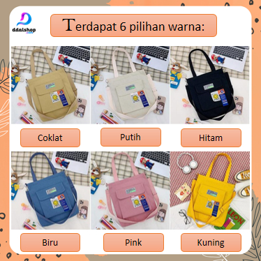 Totebag Kanvas Polos Premium Jinjing Selempang Tote Bag Resleting Multifungsi - Foto 6