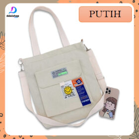 Totebag Kanvas Polos Premium Jinjing Selempang Tote Bag Resleting Multifungsi - Foto 9