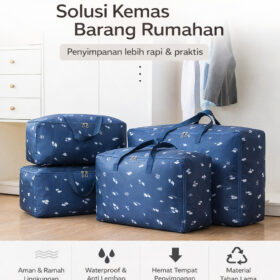 Travel Bag Besar Motif Tas Traveling Lipat Anti Air Foldable Bag Import - Foto 1