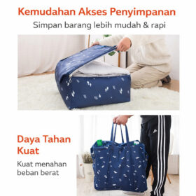 Travel Bag Besar Motif Tas Traveling Lipat Anti Air Foldable Bag Import - Foto 4