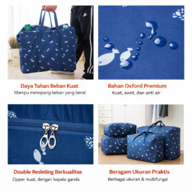 Travel Bag Besar Motif Tas Traveling Lipat Anti Air Foldable Bag Import - Foto 7