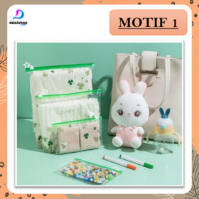 Travel Pouch Ziper Bag Transparan Tas Penyimpanan Serbaguna untuk make up baju skincare Bahan PE EVA - Foto 5