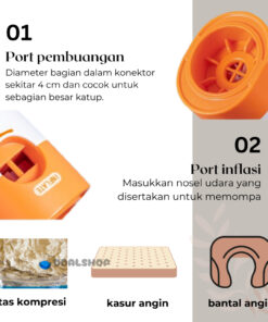 Vacum Baju Baterai Tanpa Kabel Portable Traveling Cordless 2 IN 1 Alat Vacuum Pakaian Dan Pompa Udara - Foto 2