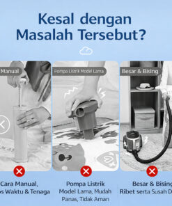 Vakum Baju Vacum Bag Pakaian Traveling Elektrik Tas Penyimpanan Listrik 220V 55W - Foto 2