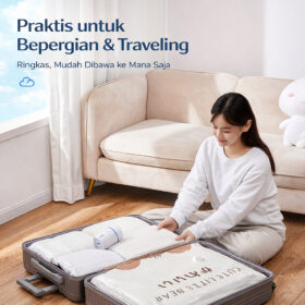 Vakum Baju Vacum Bag Pakaian Traveling Elektrik Tas Penyimpanan Listrik 220V 55W - Foto 5