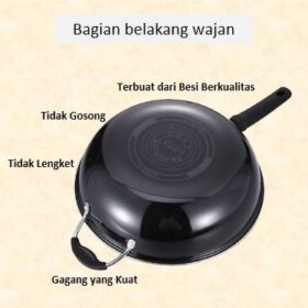 Wajan Enamel Anti Lengket Fry pan gagang penggorengan ukuran besar 34/36cm bahan Enamel. - Foto 3