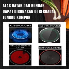 Wajan Enamel Anti Lengket Fry pan gagang penggorengan ukuran besar 34/36cm bahan Enamel. - Foto 4