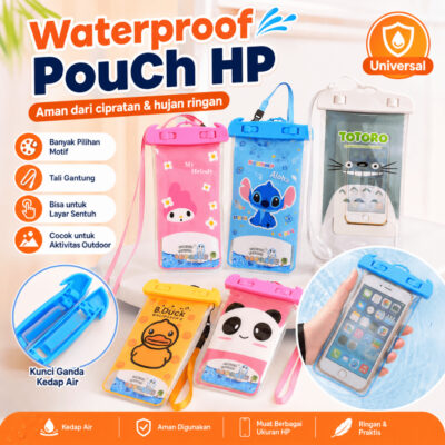 Waterproof pouch hp karakter / pelindung hp anti air / case pelindung hp karakter - Foto 1