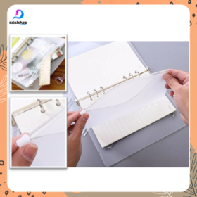Zipper Pouch Binder A6 Ring 6 Pembatas Buku Plastik Binder Divider Ziplock Bag - Foto 1