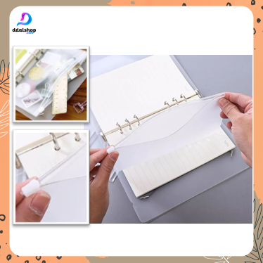 Zipper Pouch Binder A6 Ring 6 Pembatas Buku Plastik Binder Divider Ziplock Bag - Foto 1