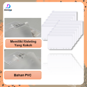 Zipper Pouch Binder A6 Ring 6 Pembatas Buku Plastik Binder Divider Ziplock Bag - Foto 2