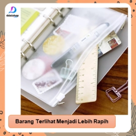 Zipper Pouch Binder A6 Ring 6 Pembatas Buku Plastik Binder Divider Ziplock Bag - Foto 3