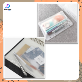 Zipper Pouch Binder A6 Ring 6 Pembatas Buku Plastik Binder Divider Ziplock Bag - Foto 4