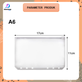 Zipper Pouch Binder A6 Ring 6 Pembatas Buku Plastik Binder Divider Ziplock Bag - Foto 5